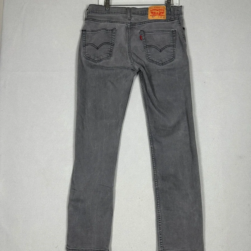 Levis 511 Jeans Mens 33X32 Grey Slim Fit Tapered Leg Stretch 5-Pocket Denim Pant